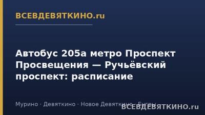 Автобус 205а метро Проспект Просвещения — Ручьёвский проспект: расписание (2026) Автобус 205а метро Проспект Просвещения — Ручьёвский проспект: расписание (2026)