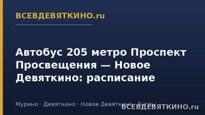Автобус 205 метро Проспект Просвещения — Новое Девяткино: расписание (2026) Автобус 205 метро Проспект Просвещения — Новое Девяткино: расписание (2026)