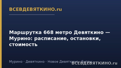 Маршрутка 668 метро Девяткино — Мурино: расписание, остановки, стоимость (2026) Маршрутка 668 метро Девяткино — Мурино: расписание, остановки, стоимость (2026)